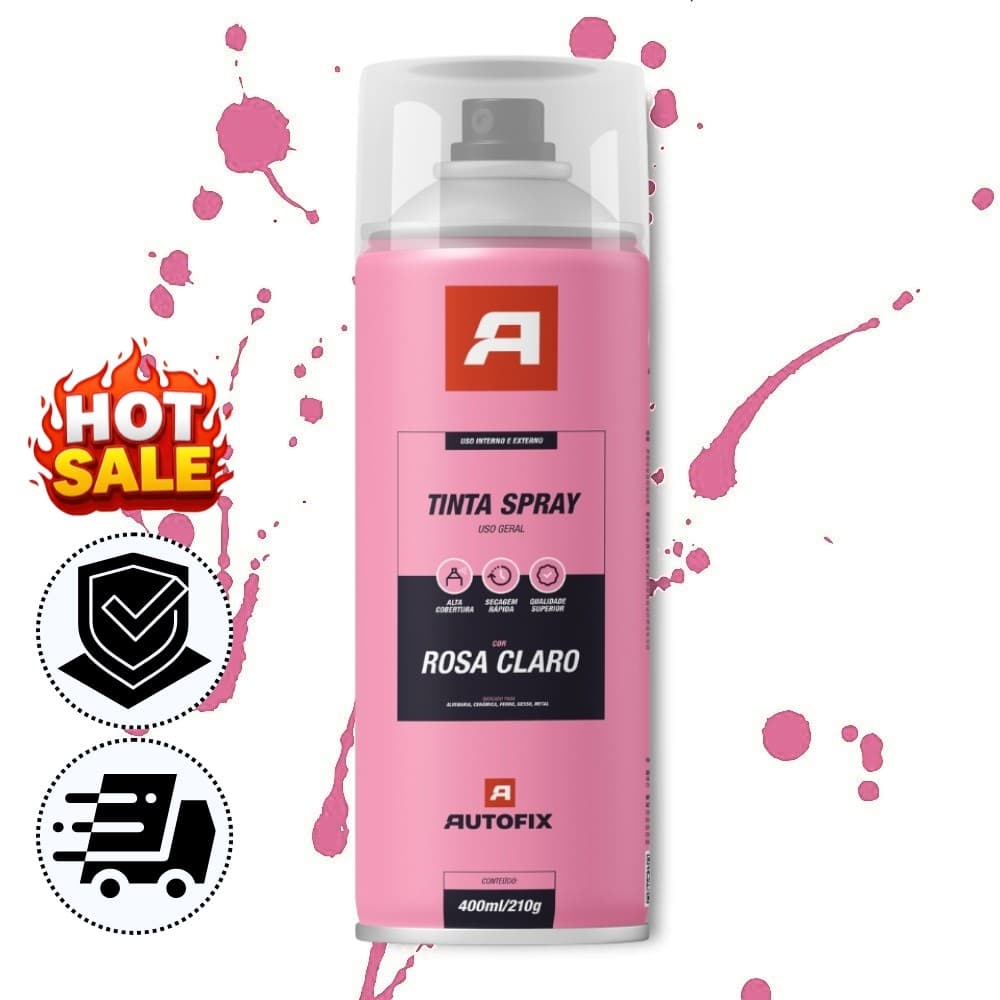 Tinta Spray Aerossol Rosa Claro 400ml Autofix