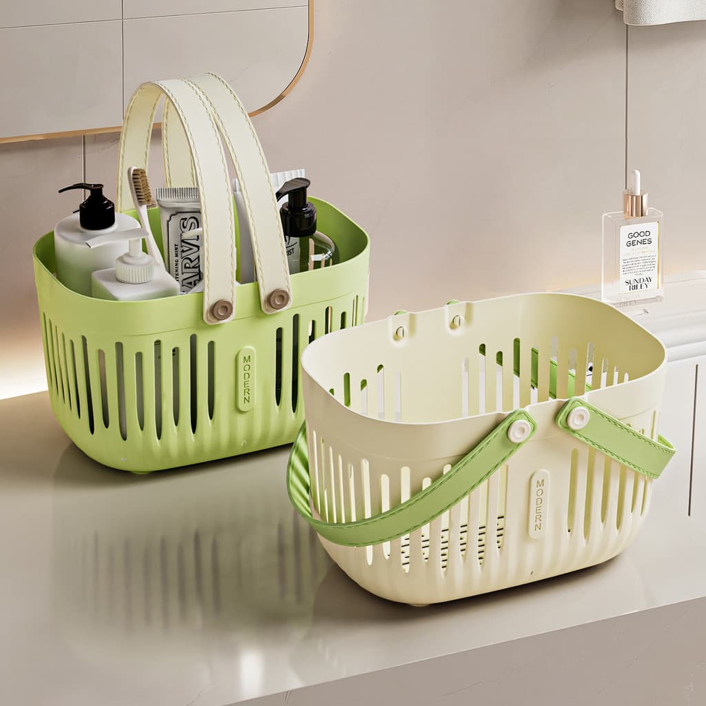 Cesta de armazenamento de banho cesta de banho portátil banheiro cesta de banho cesta de higiene pessoal casa de banho c