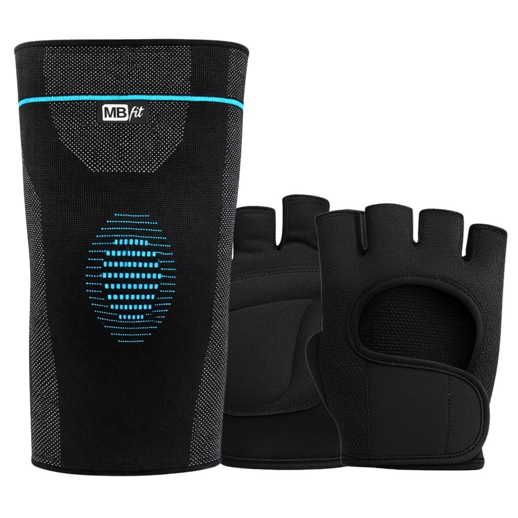 Joelheira Plus Sense + Luva Academia Treino Halteres Bike
