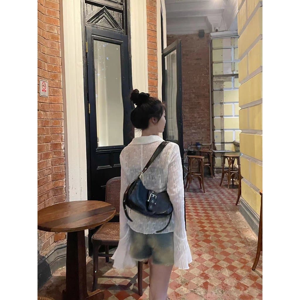 bolsa feminina Bolsa Bolsa feminina 2025 novo estilo nicho Design de um ombro axilas saco textura Retro Baguette saco Al
