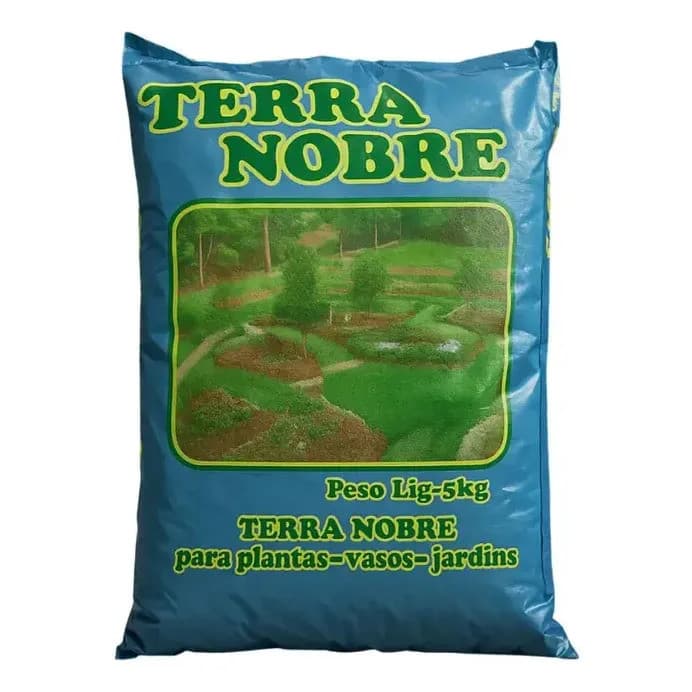 Terra Nobre 1 saco de terra adubada 5kg ideal para planta gramas jardim hortas flor cultivo em geral