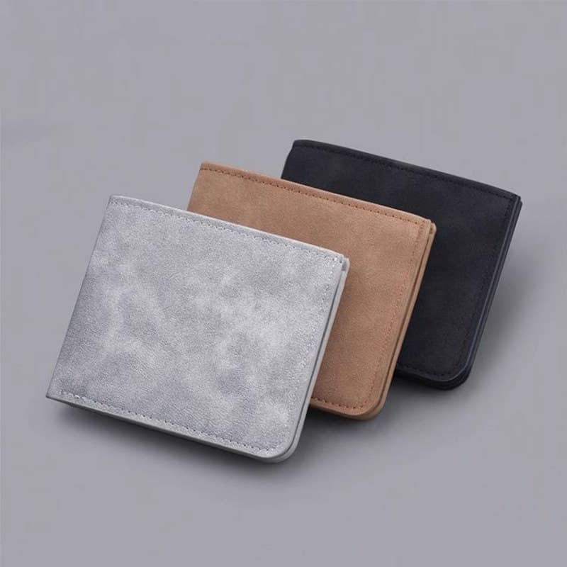 carteira masculina com ziper carteira masculina Carteira masculina curta simples Ultra-fina Multi-Slot para cartão carte
