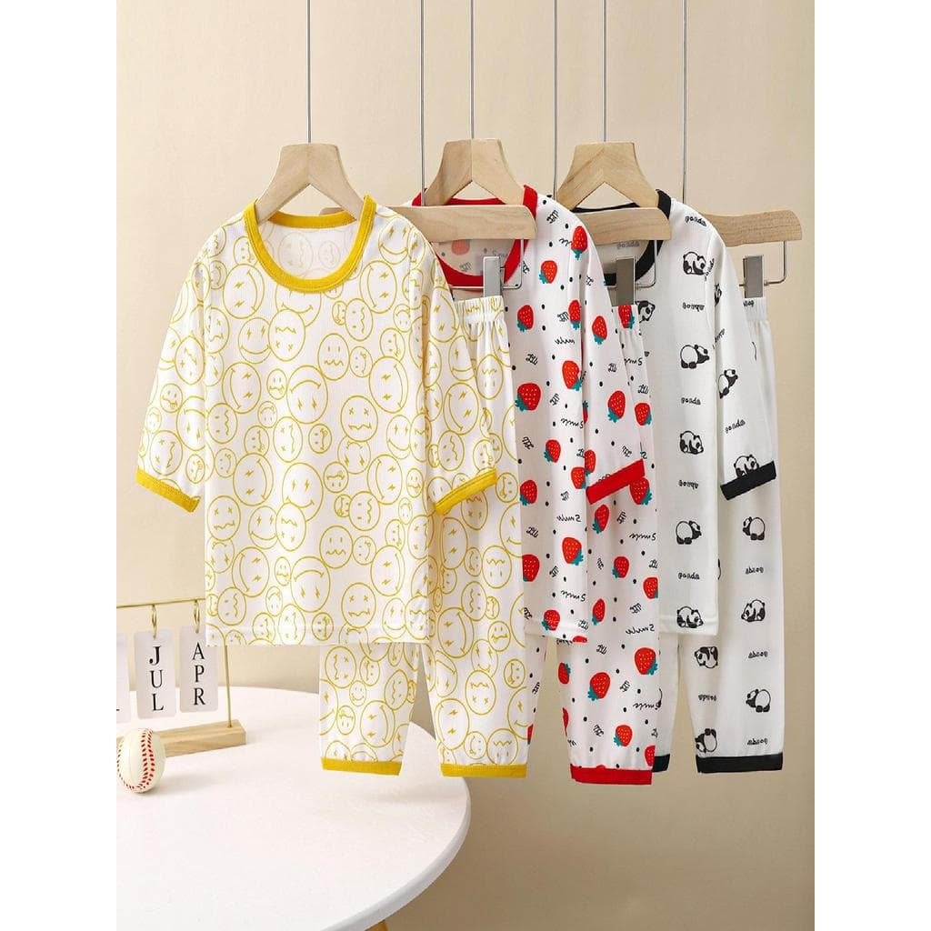 Crianças estilo verão Homewear terno mangas de três quartos leve respirável ar condicionado roupas meninos meninas gelo