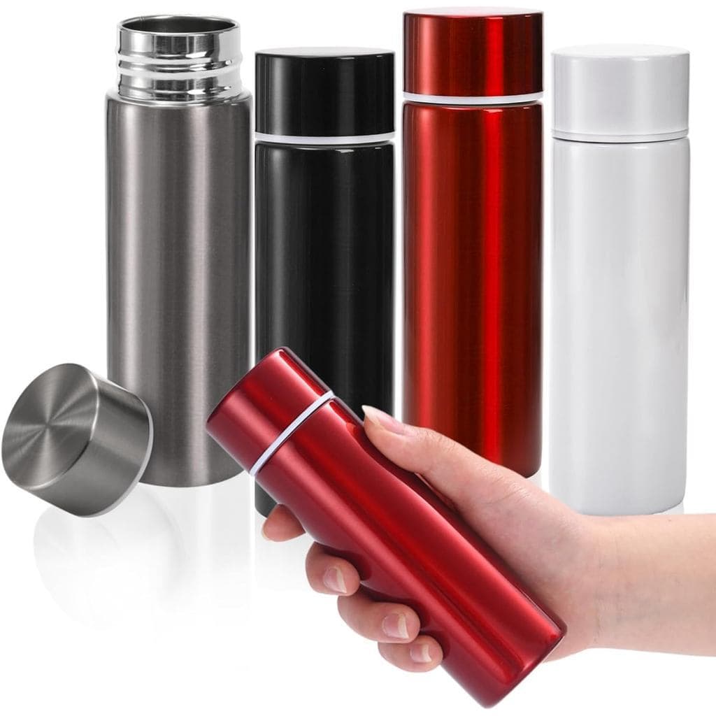 Conjunto de 4 mini garrafas de água de aço inoxidável, garrafas de bolso de 4 onças totalmente seladas, garrafas portáte