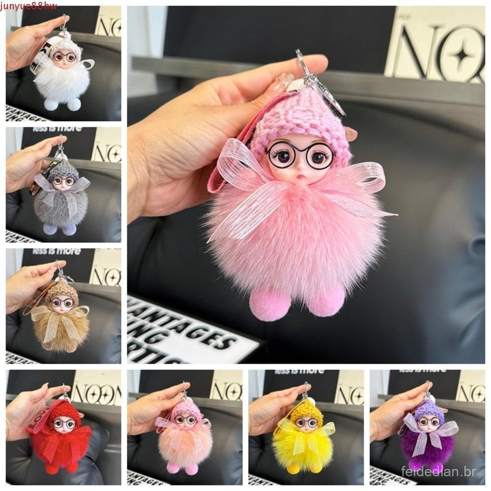 JUNYUE Pompom Chaveiro De Bebê Dormindo , Boneca De Pelúcia Fashion Fofo , De
