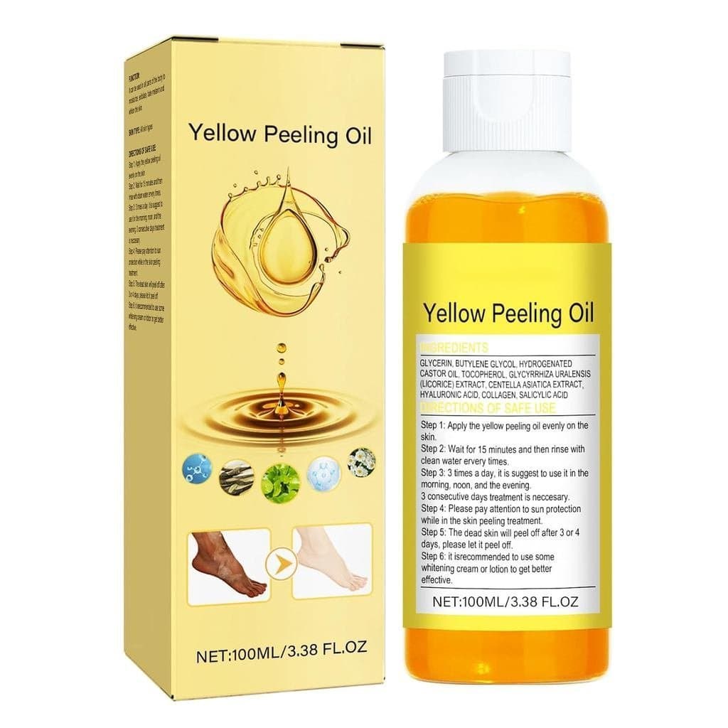Óleo Esfoliante Amarelo, Peeling Químico Esfoliante para Uso Doméstico em Mãos, Corpo e Pés, Óleo Esfoliante Extra Forte