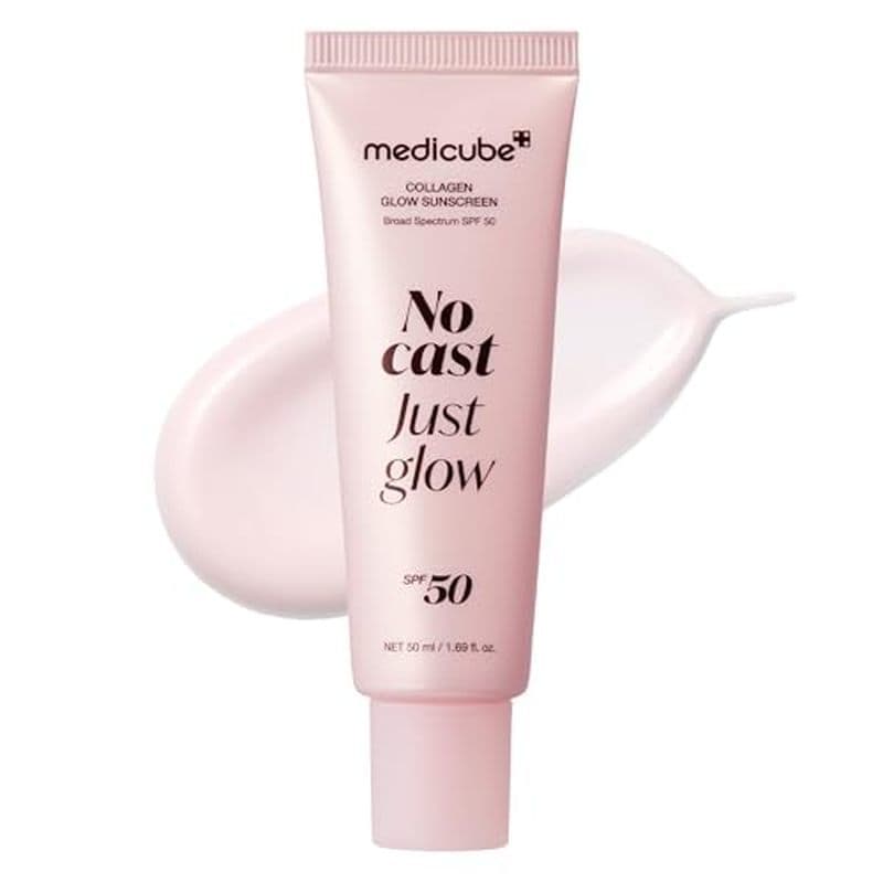 Protetor Solar De Colágeno Just Glow Fps 50 Formulação De Peptídeo Skinc Coreano E asdfor hing (Luz Facial Ampla repercu
