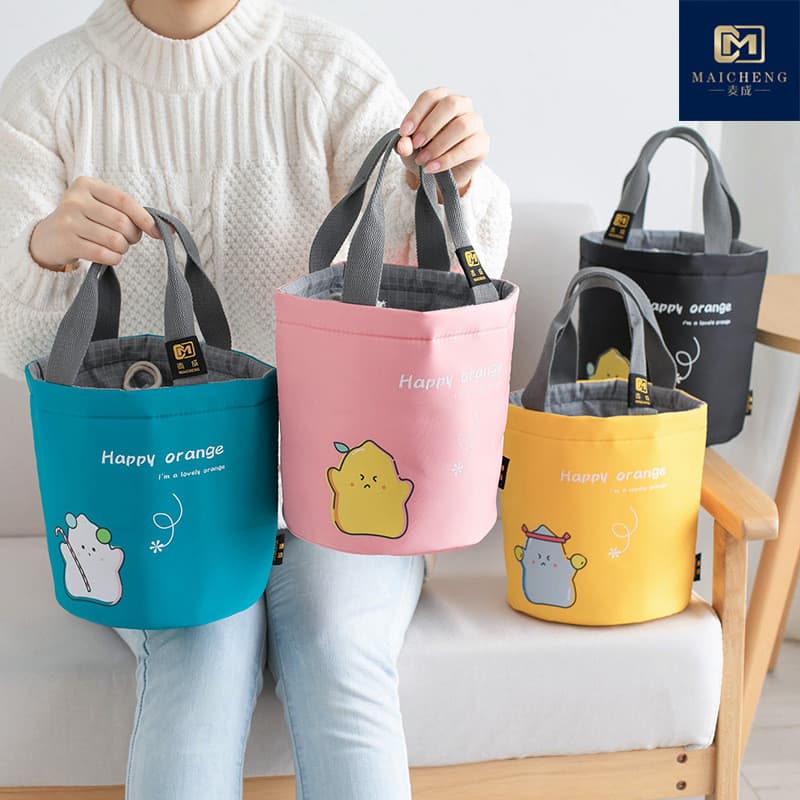 Saco de almoço redondo à prova dwaterproof água Oxford pano saco de isolamento portátil lancheira saco de piquenique sac