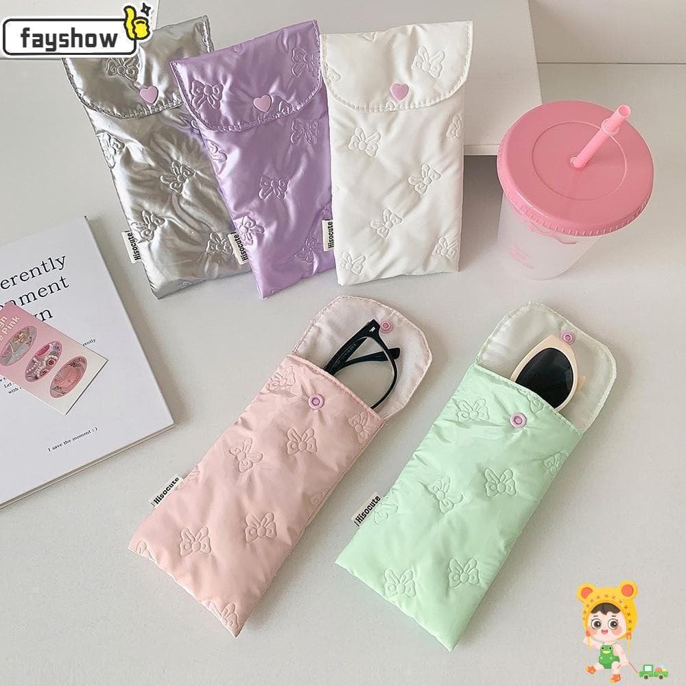 Lápis FAYSHOW , Bolsa Leve De Papelaria Para Estudantes Com Laço De Borboleta Em Relevo , Cosmética Botão