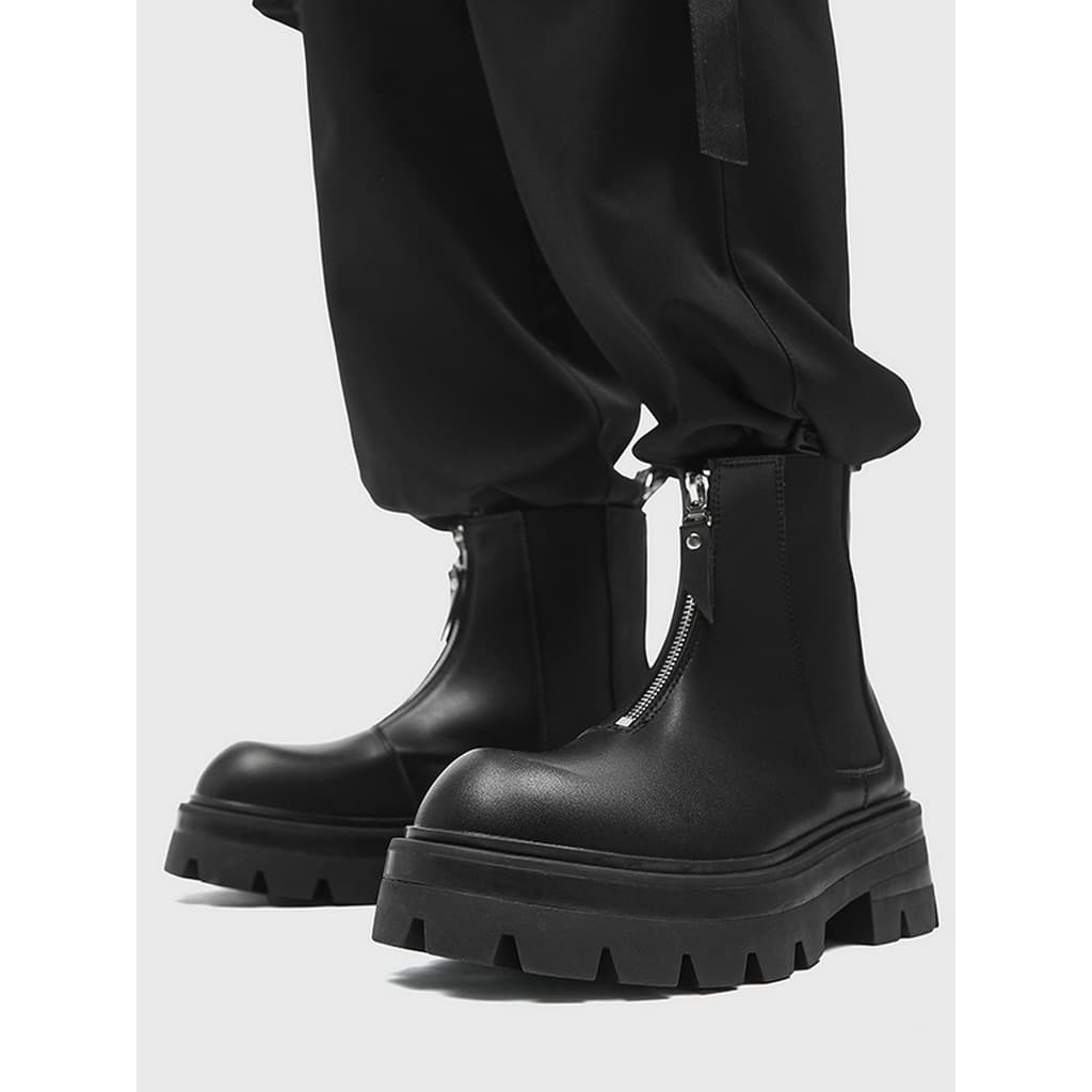 Chelsea botas masculinas de couro preto botas de cigarro de alta qualidade couro genuíno bonito nicho high-End aumentand