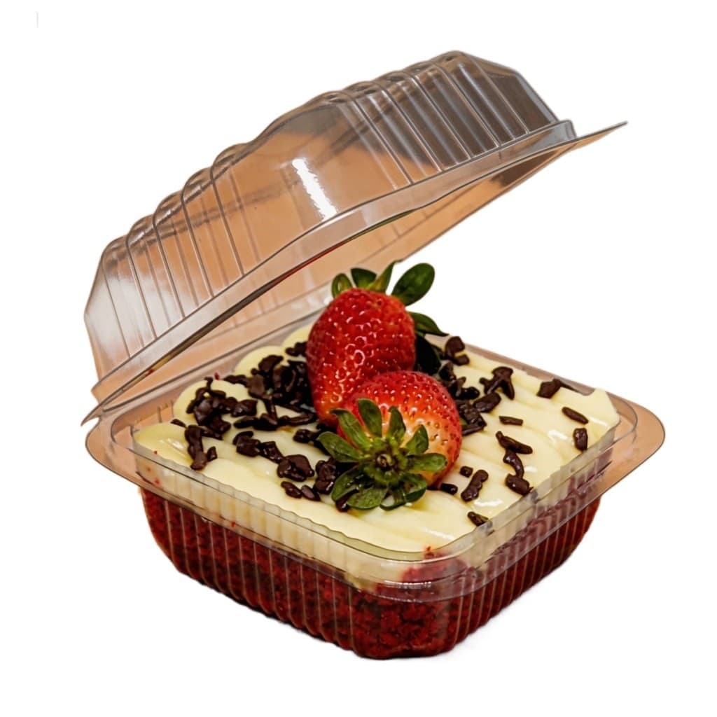 Pote Embalagem 641 Quadrada com tampa 200ml Descartável Bolo Doces Sobremesa Brigadeiro Torta 50/100/300 unidades