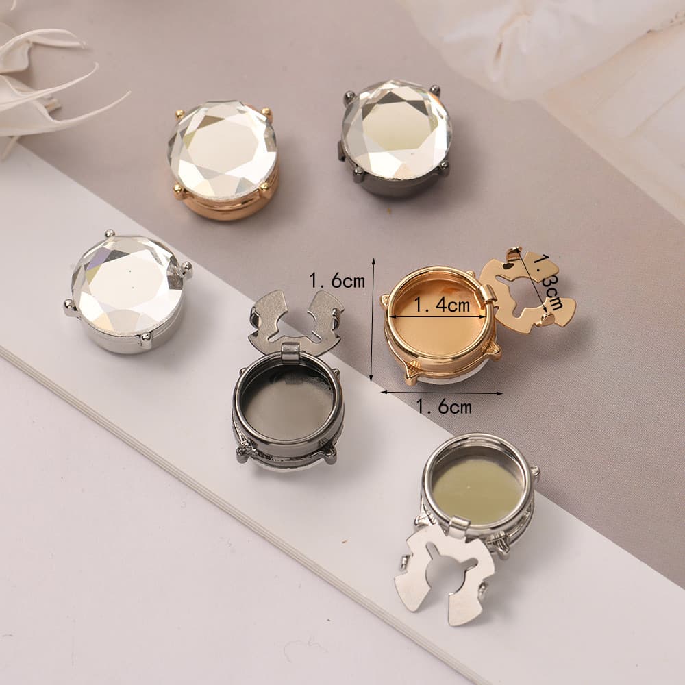 Abotoaduras transfronteiriças Amazon de venda quente senhoras elegante camisa vestido abotoaduras simples ins strass abo