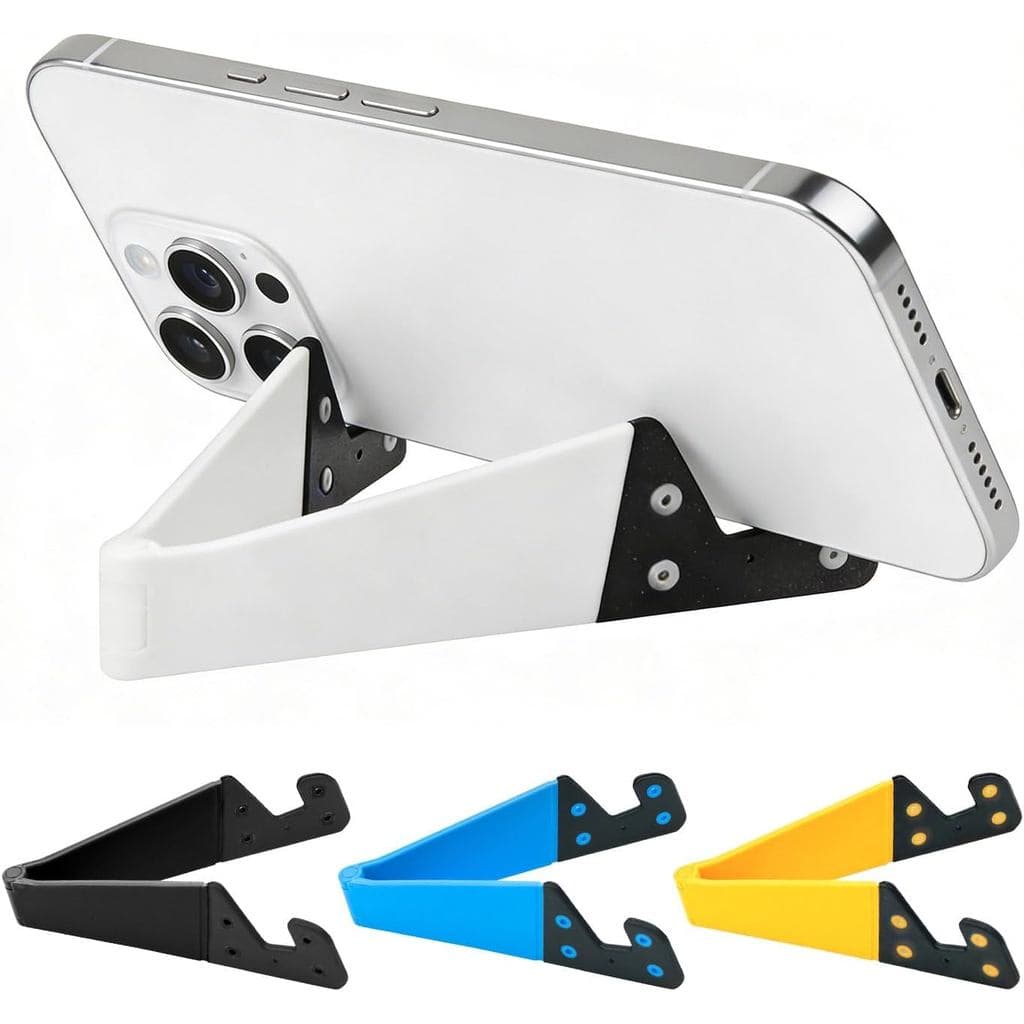 Portable Cell Phone Stand for Desk 4 Pack, Foldable Pocket Travel Mobile Phone Holder, Upgrade Universal V Smartphone Ki