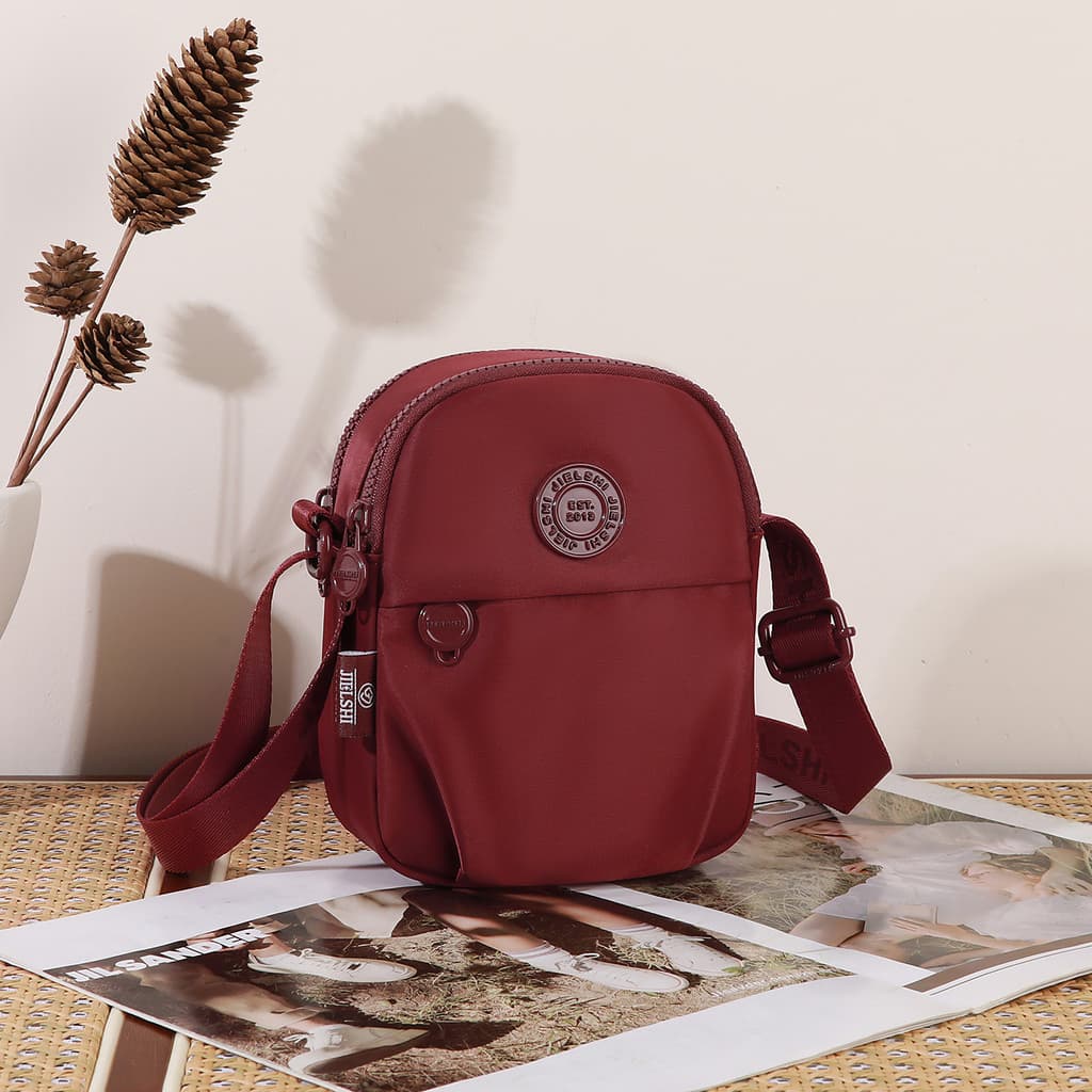 Novo pano de náilon Multi-bolso Mini saco do telefone móvel ombro mensageiro leve pequeno saco All-Match portátil pequen