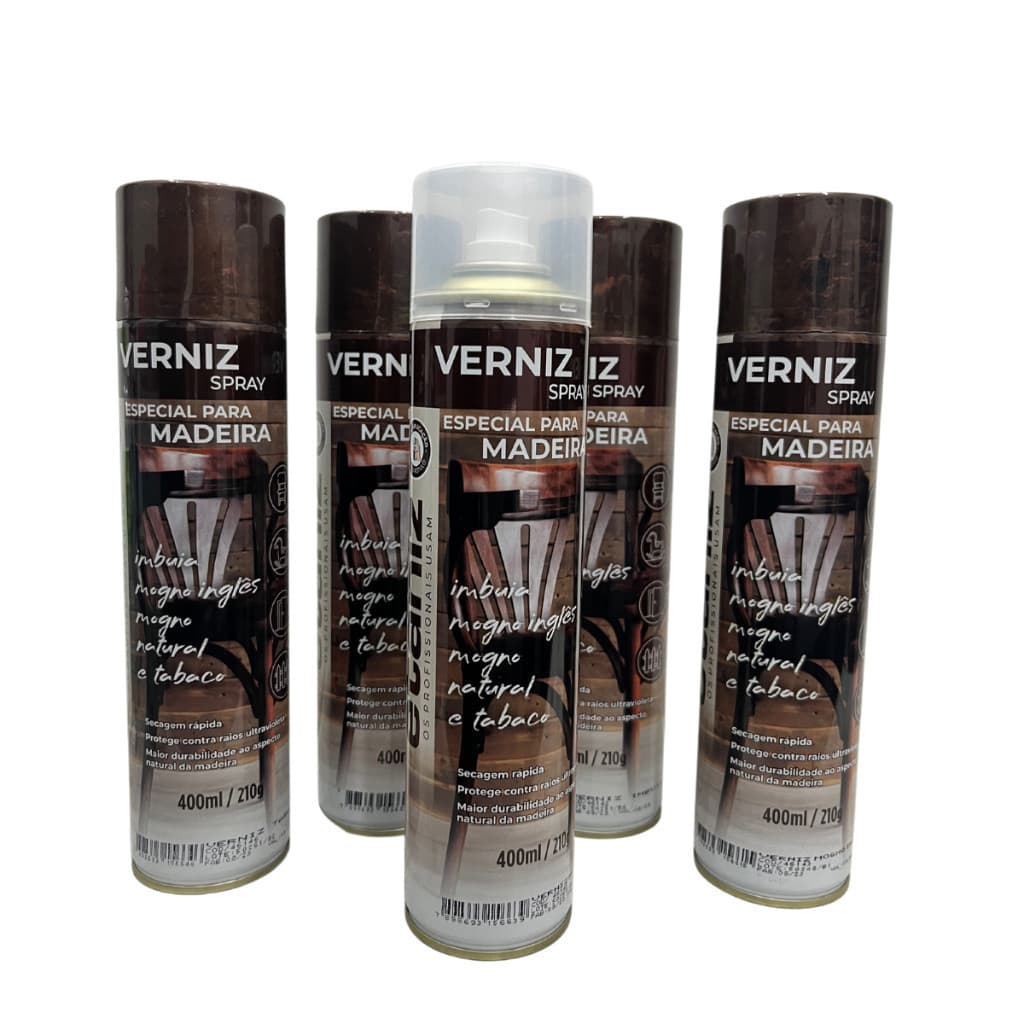 Tinta Spray Verniz para Madeiras 5 tonalidades 400ml OK