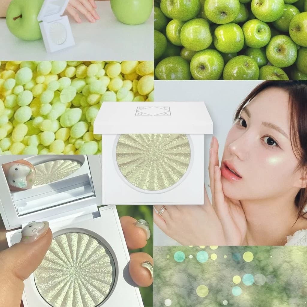 Coreia coreia ofra destaque monocromático Blush Natural brilho de água sedosa textura vara ouro rosa pó luz tridimension