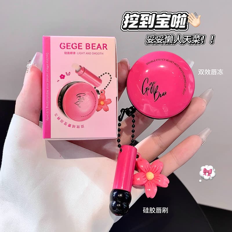 Gegebear Gel Labial Matte Velvet Mist de Dupla Função, Hidratante e de Longa Duração