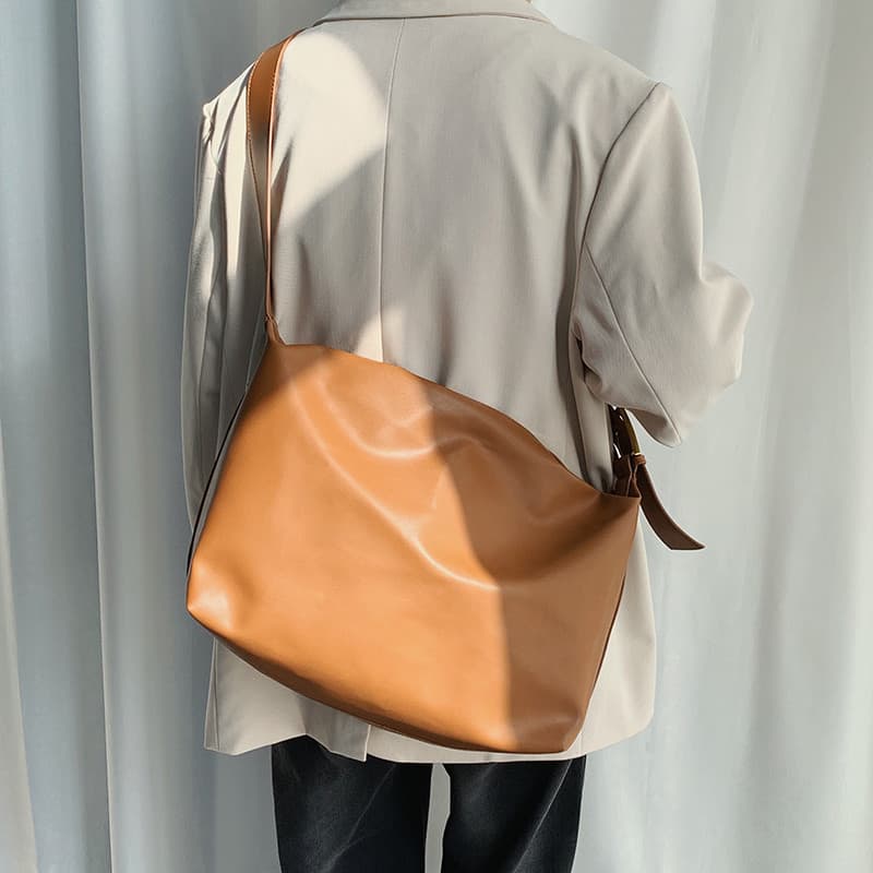 Coreano coreano rua das mulheres dos homens simples couro macio Tote saco do mensageiro grande capacidade na moda grande