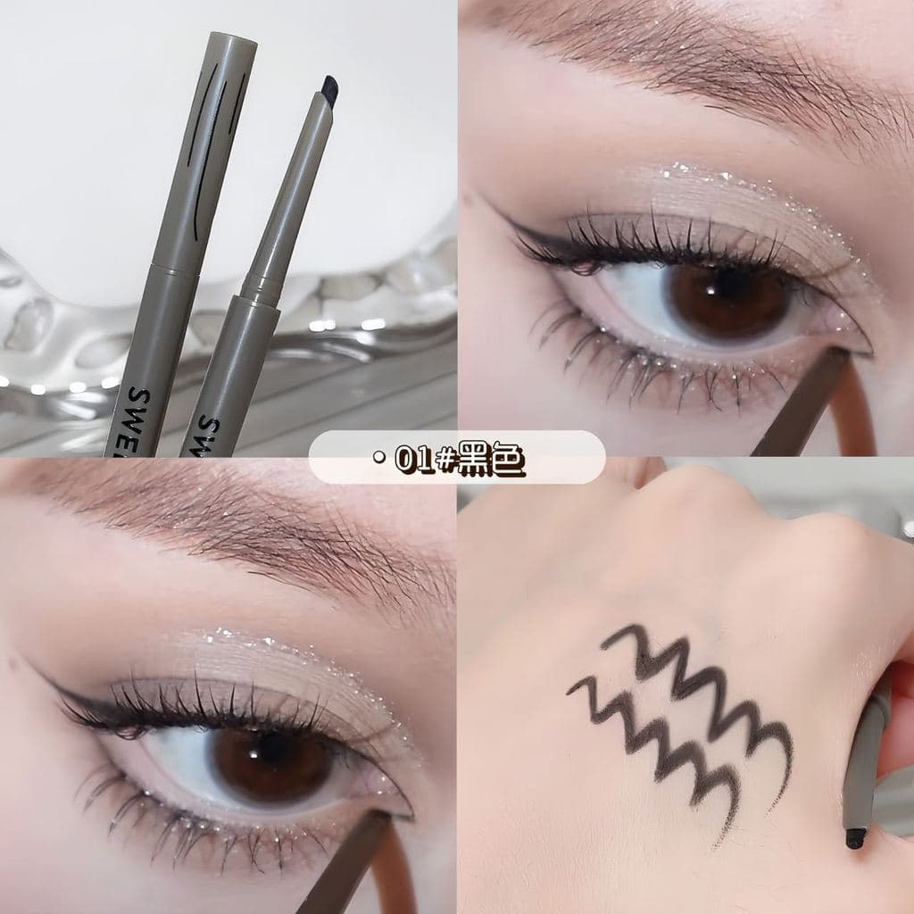Delineador ultrafino feminino Gel caneta deitado bicho da seda dois em um de longa duração Anti-suor mancha delineador i