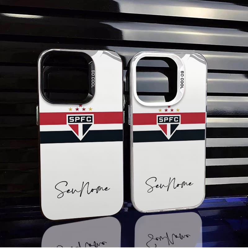 Capinha capa de Com nome personalizado São Paulo futebol clube 2 Para iPhone 17 16 14 12 11 XR 13 Pro Max 15 Plus Case