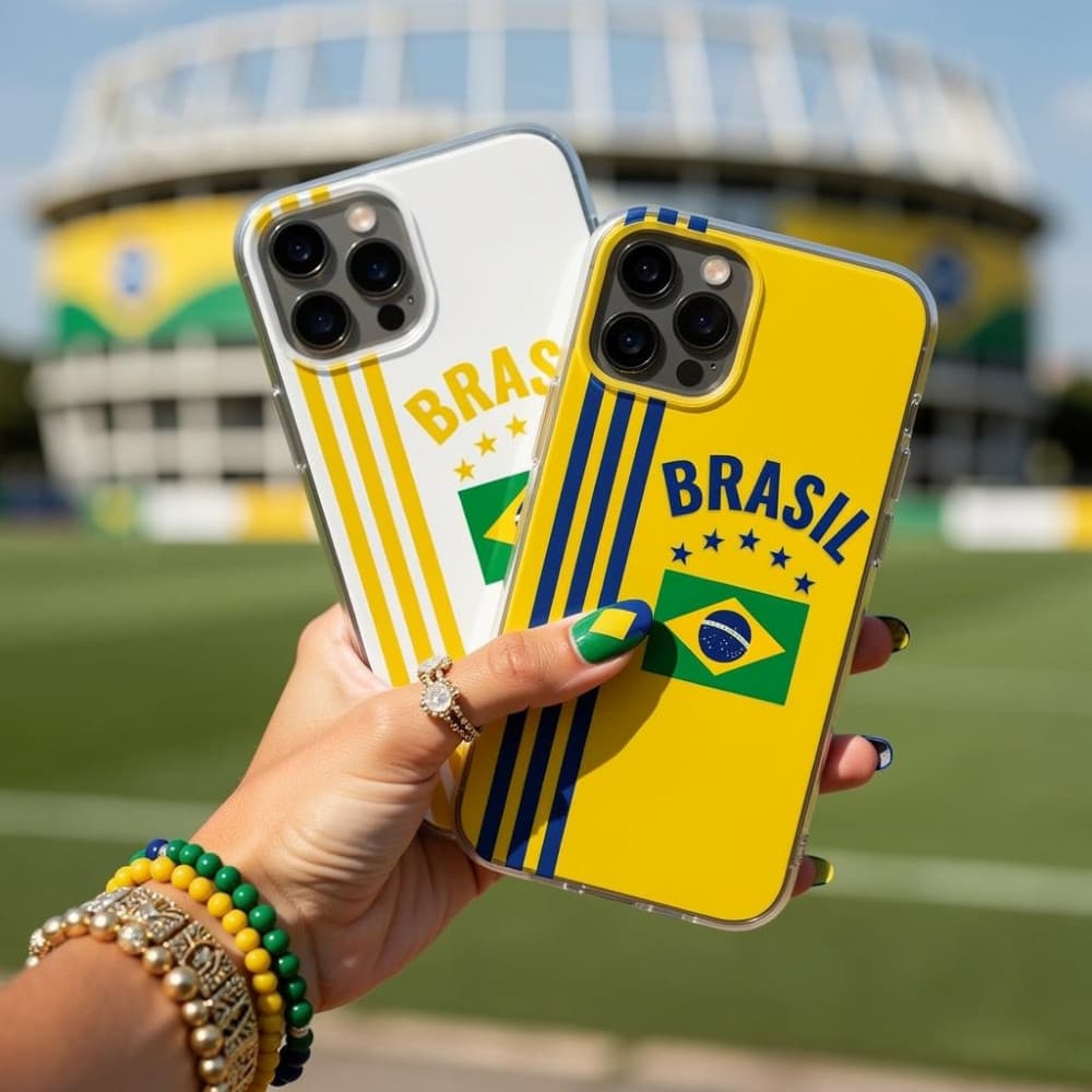 Capinha Capa Para iPhone BRASIL Seleção 11 12 13 14 Plus 15 16 17 Pro Max Material Macio