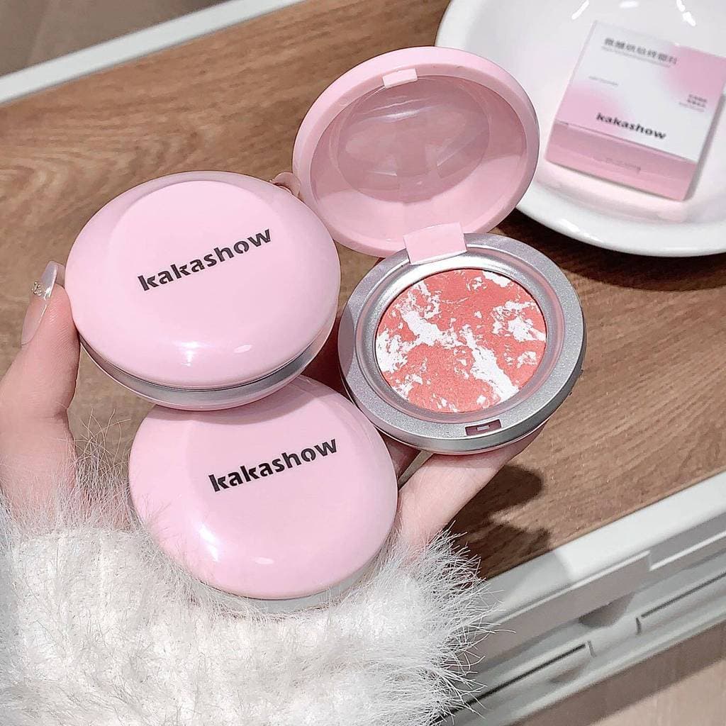 Blush em pó assado feminino, tom de vitalidade, transparente, não grosso, de longa duração, sem decolagem, adequado para