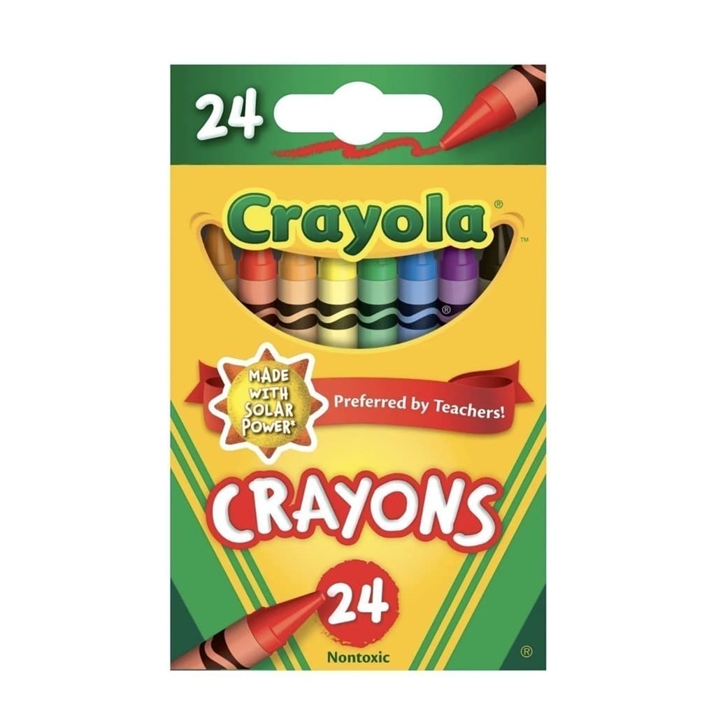 Giz de Cera Crayola 24 Cores Original Infantil Não Tóxico Escolar 3+ Alta Qualidade