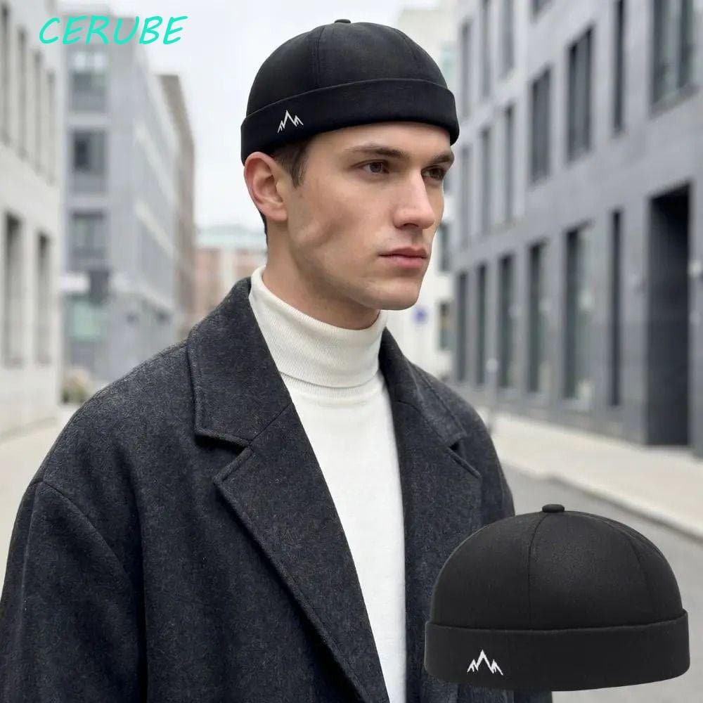 Gorro CERUBE , Boné De Melão Com Cúpula De Poliéster Bordado De Montanha , Chapéu Macio Retrô Hip Hop Sem Aba Combinado
