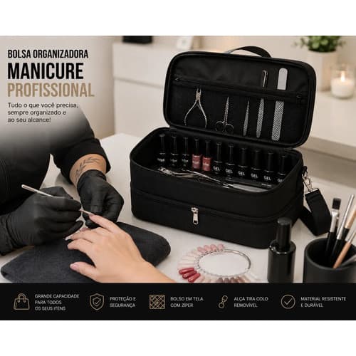 Bolsa Necessaire Maquiagem Profissional Grande Organizadora