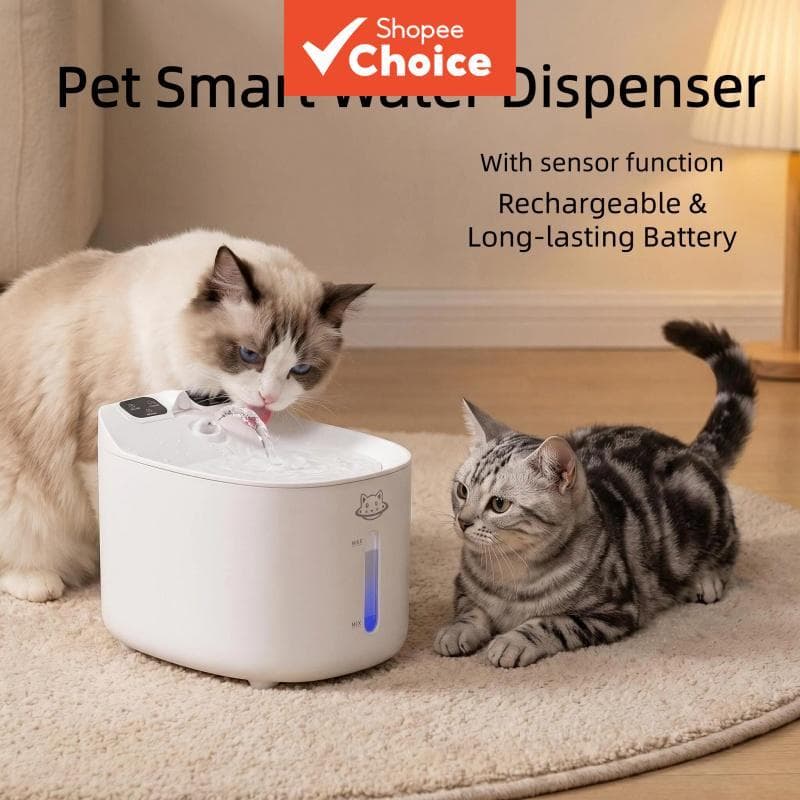 Fonte de água automática para animais de estimação 74oz, fonte de água para gatos 2,2L com proteção contra falta de água