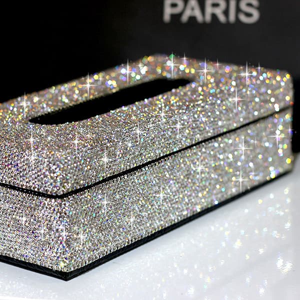 High-End couro diamante adesivo diamante caixa de tecido criativo caixa de tecido carro estilo europeu carro