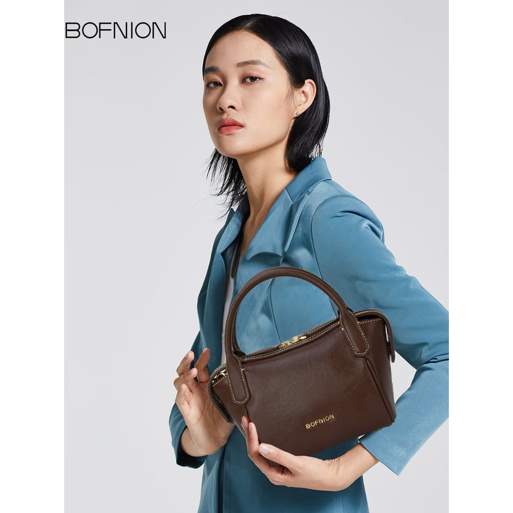 BOFNION lingote saco mini vegetal curtido pele vegetal cesta luz All-Match bolinho bolsa saco de ombro Cross-corpo