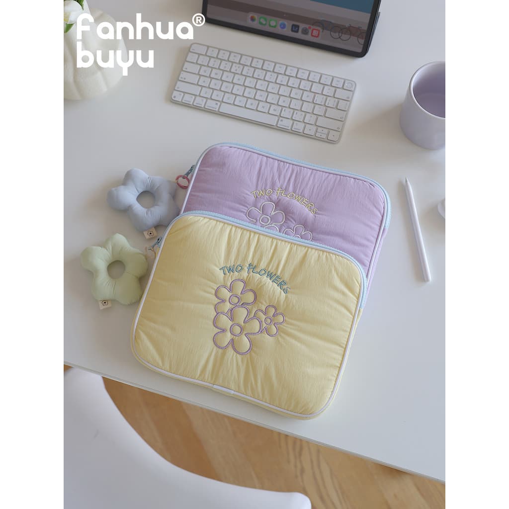 Fanhua sussurro japonês coreano zíper saco de computador feminino 37cm 43cm Notebook forro saco estudante ipad saco de a