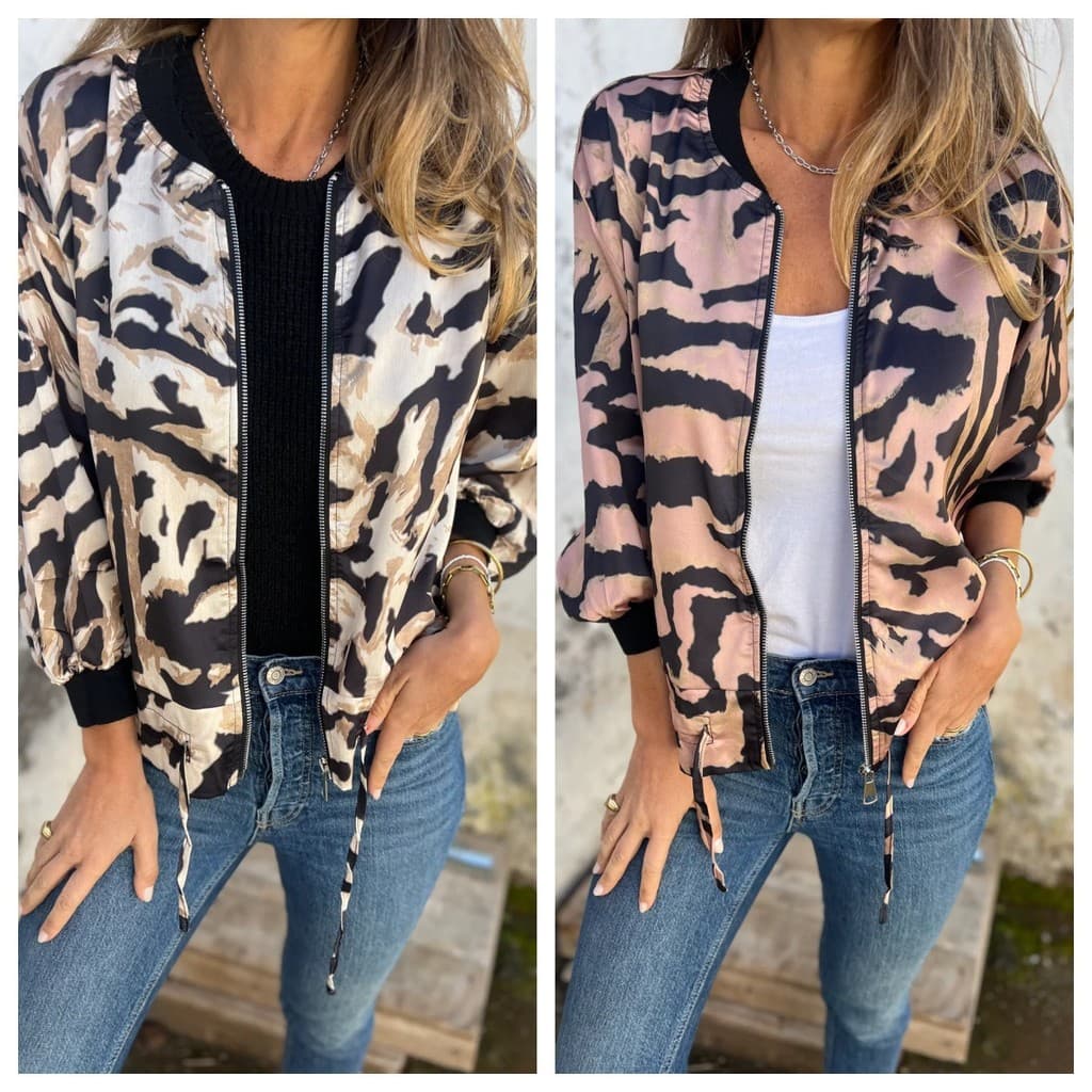 Estação independente Cross-Border feminino outono novo estilo jaqueta Bomber com zíper jaqueta superior feminina