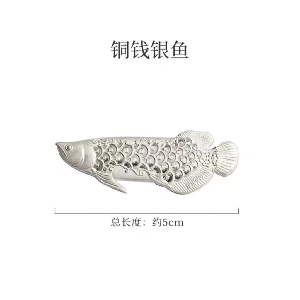 Ornamento de Bule de Chá em Forma de Peixe Dourado em Prata Pura 999, Presente, Atacado, Prata Pura LLPU