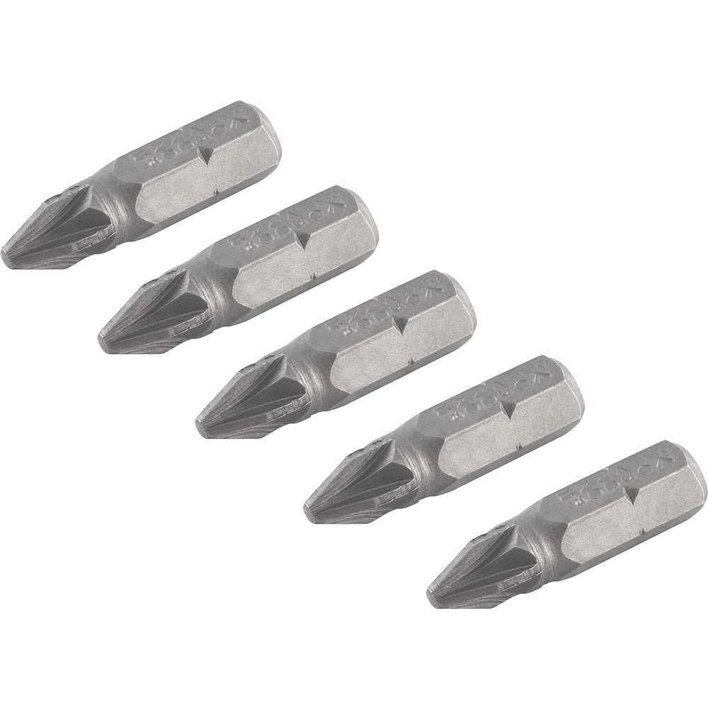 Jogo de bits ponteira pozidrive, com encaixe 1/4", nº 2 x 25 mm, VONDER