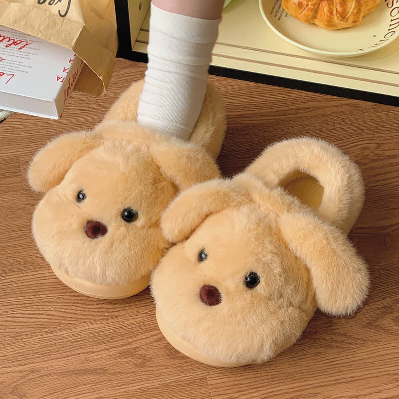 Bonito filhote de cachorro chinelos de algodão feminino outono inverno ao ar livre Wear homens mulheres casais forro de