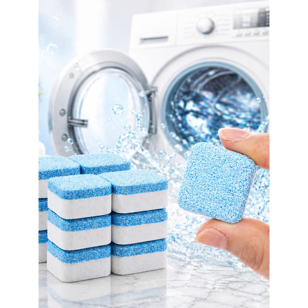 Kit Pastilhas Limpa Lavadora Efervescente | Higienizador Máquina de Lavar | Remove Mau Cheiro