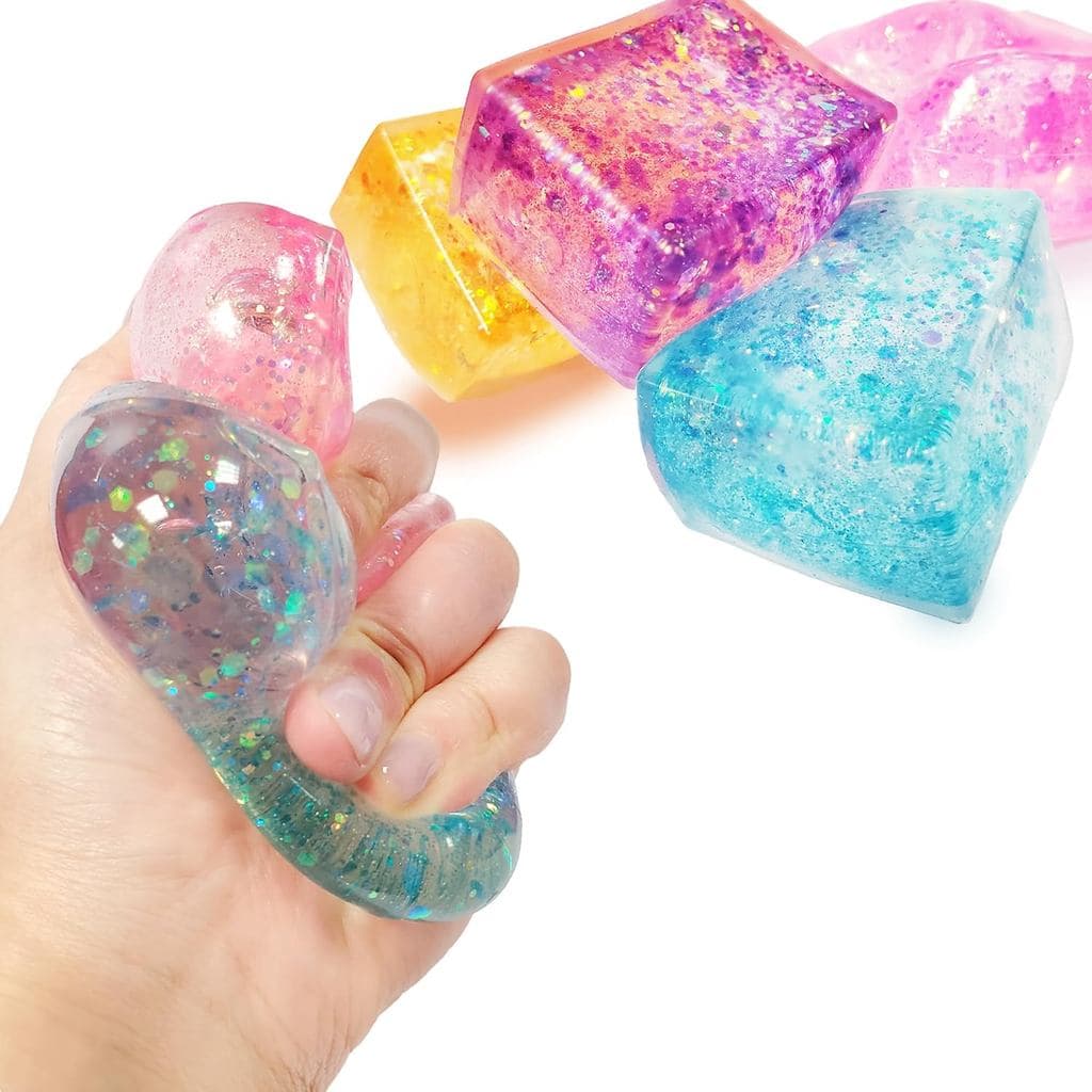 4 peças de cubos de gelo com glitter - Brinquedos sensoriais coloridos para adultos e crianças, bola de apertar divertid