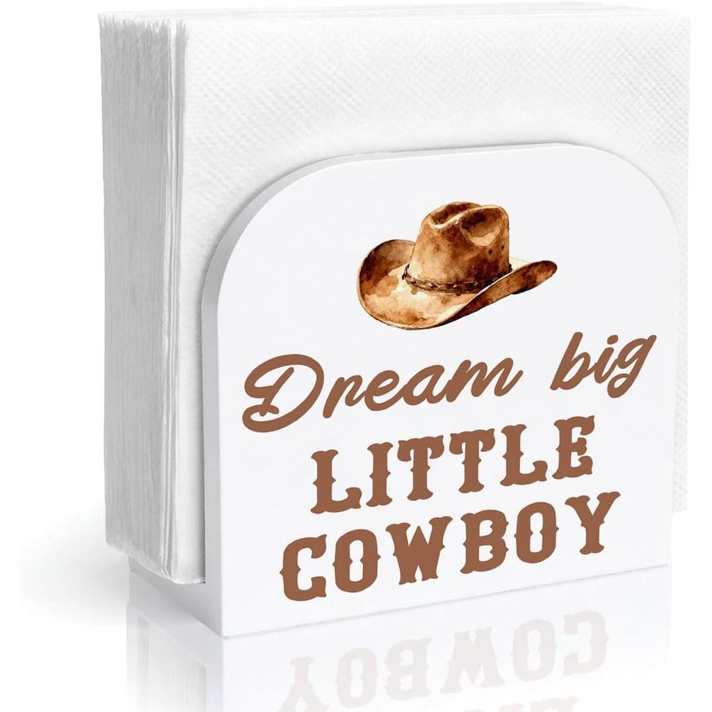 Porta-Guardanapos De Madeira Para Chapéu De Cowboy Ocidental Mesa , Dispensador De Guardanapo Dream Big Little Casa , Co