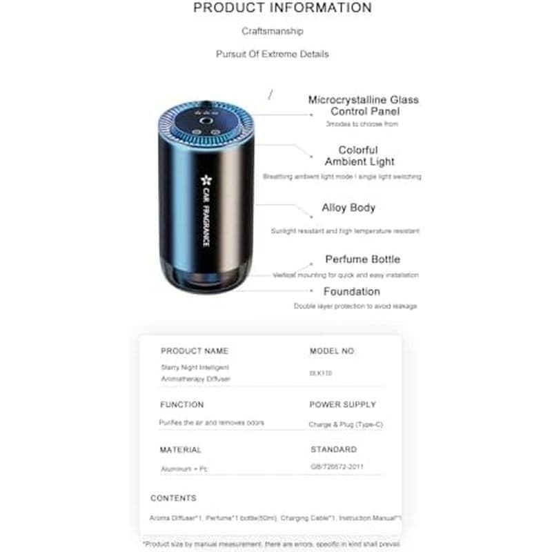 Difusor De Óleo Essencial – Aromaterapia Recarregável USB Com Controle De Névoa De 3 Velocidades | Compacto & amp ; Opei
