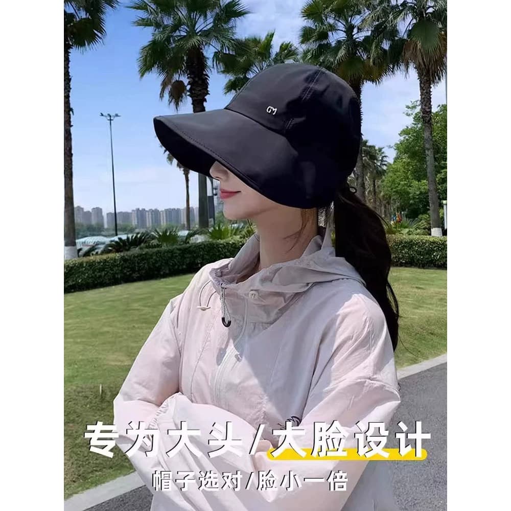 Chapéu 2026 novo estilo feminino verão ao ar livre aba grande protetor solar balde chapéu guarda-sol Anti-ultravioleta v