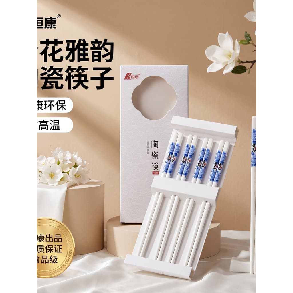 Hengkang azul branco pauzinhos de cerâmica doméstico antiderrapante antimofo antibacteriano fácil de @-