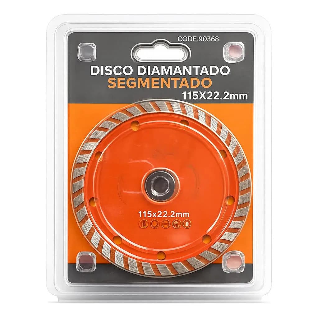 Disco Diamantado Profissional Segmentado 115x22.2mm Concreto Alvenaria