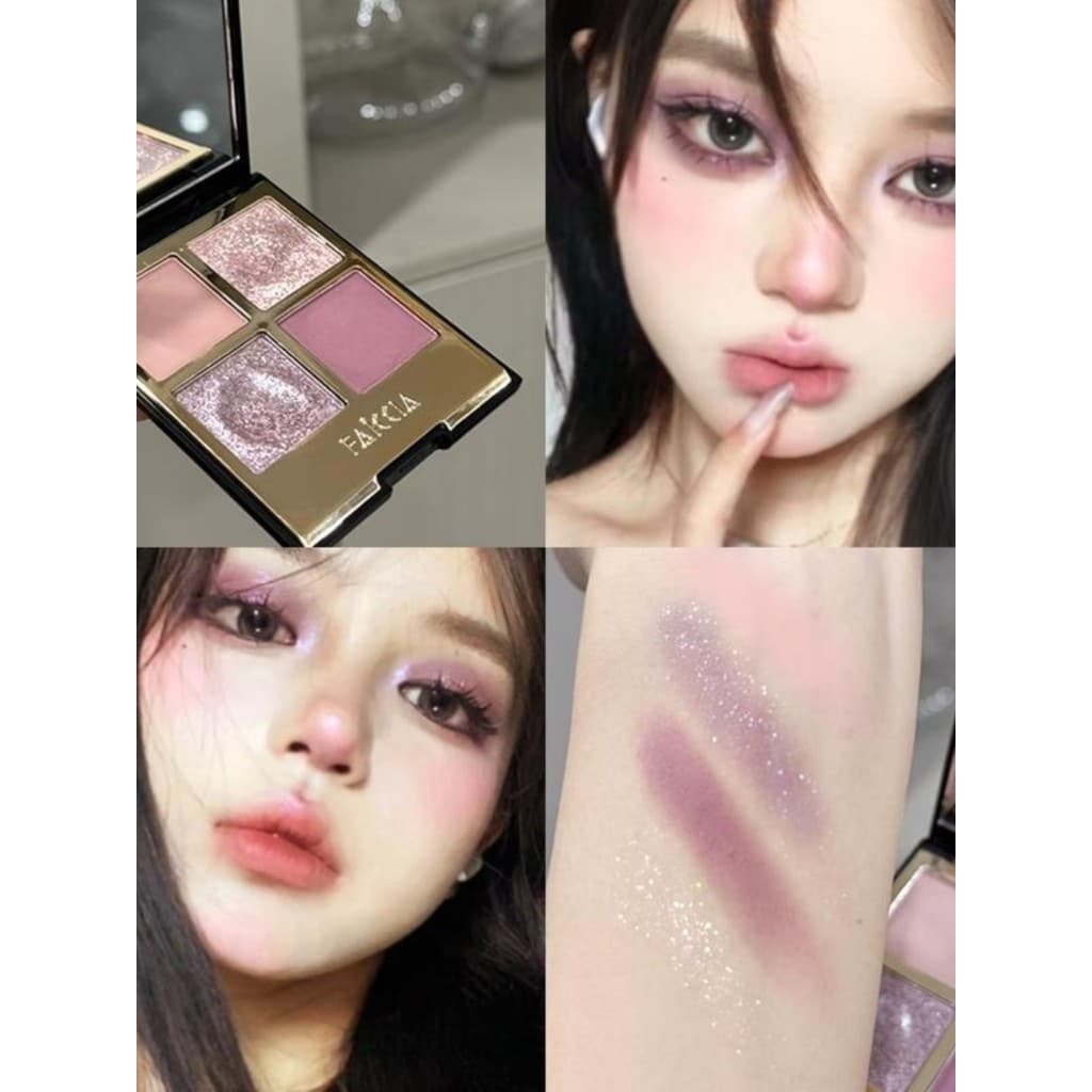 Faiccia faiccia Paleta de sombras roxas Fumado Glitter Glitter Glitter Cinza Marrom Cor Terra Fosco Perolado