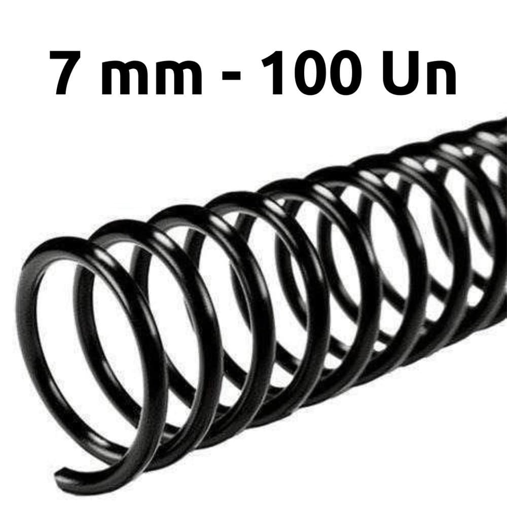 ESPIRAL 07MM PRETO PARA 30 FLS, COMBAHAMAS, 100 UN
