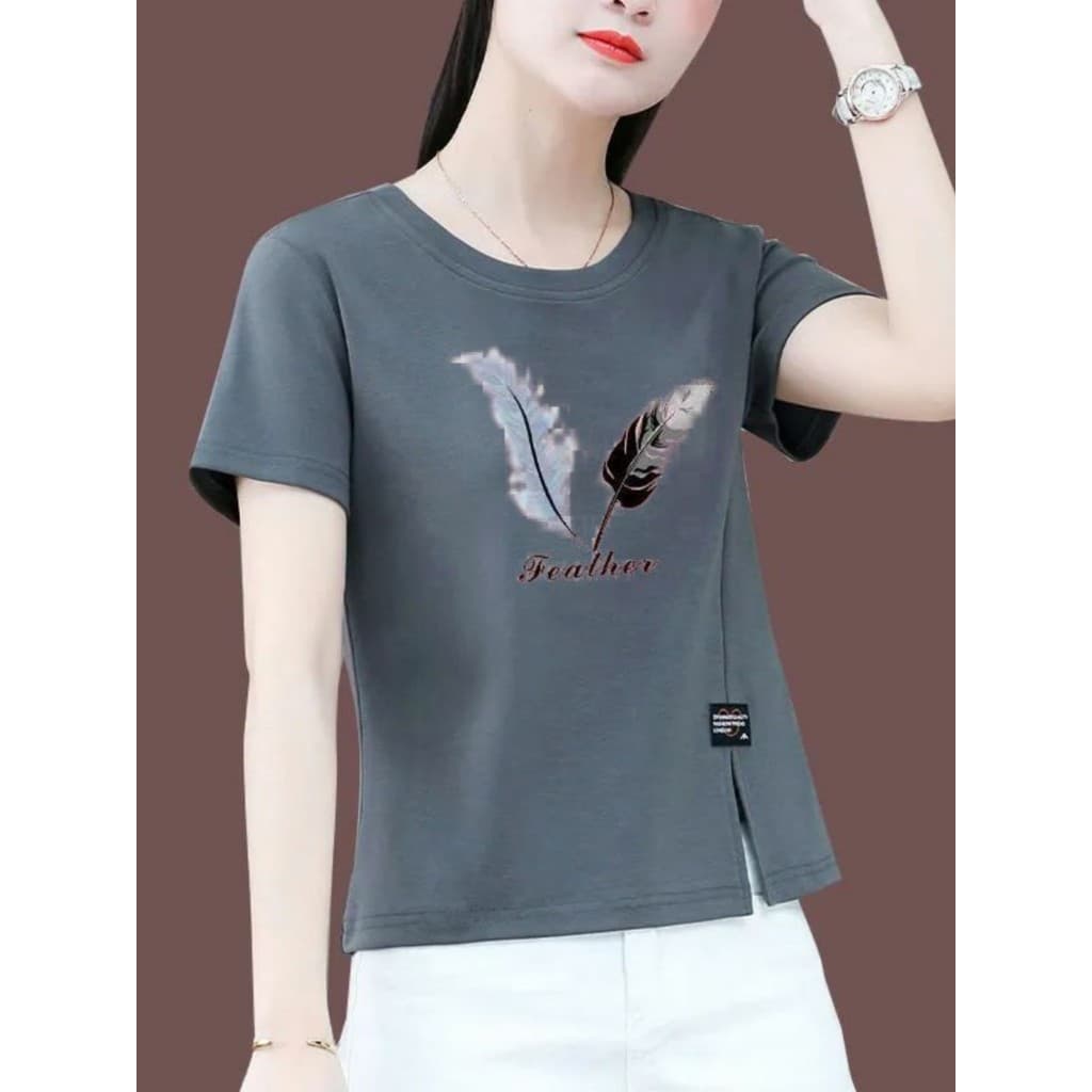 Mulheres curtas de manga curta verão novo estilo versão coreana estilo curto fino ajuste All-Match estilo ocidental cami