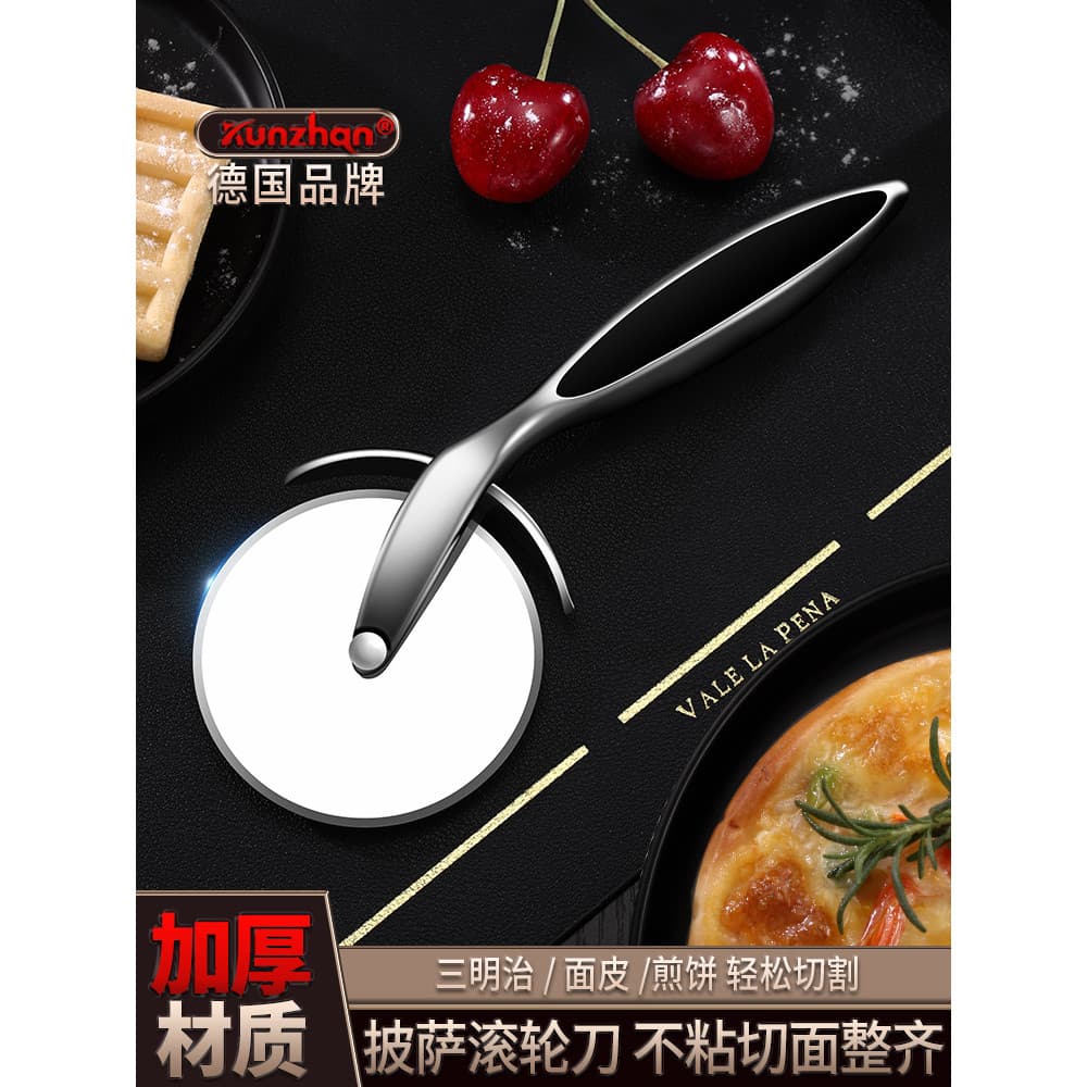Rolo faca de pizza aço inoxidável comercial doméstico rolo faca corte Facial pizza Slicer ferramenta especial