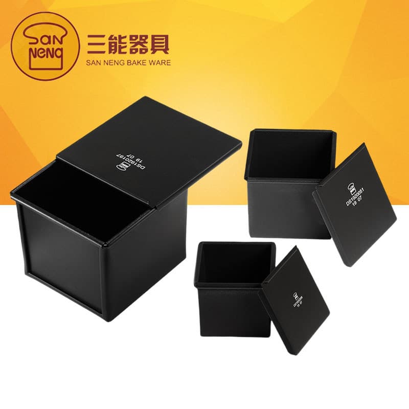 Sanneng baixo açúcar saudável 450g caixa de torradas cubo de água quadrado torrada crua molde antiaderente utensílios de