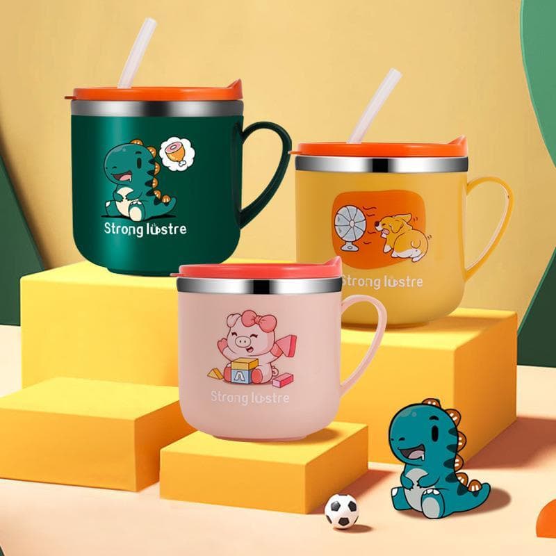 Copo de água infantil Aprenda a beber Copo de leite doméstico Canudo à prova de vazamento Bonito divertido Copo para beb